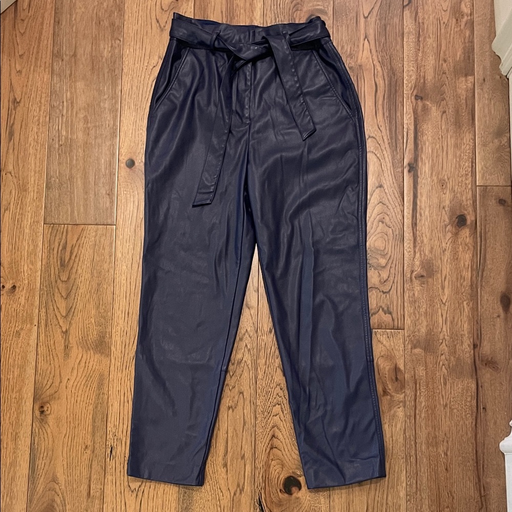 Peter Som x RTR Belted Faux Leather Pants in Blue, 6 - Picture 4 of 8